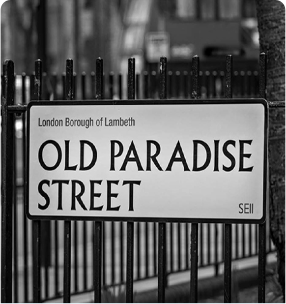 photograph of old paradise street sign
